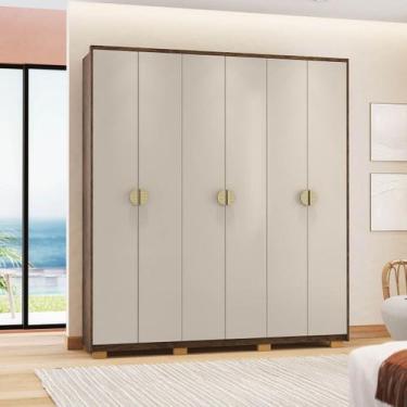 Imagem de Guarda-Roupa com Maleiro interno 6 Portas 4 Gavetas Noronha Imbuia/Fen
