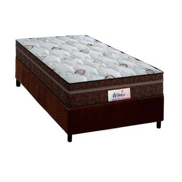 Imagem de Conjunto Box Solteiro: Colchão Molas Probel MasterPocket Ensacadas ProDormir Miami + Base crc Suede Brown(88x188)