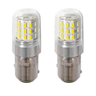 Imagem de GRV Luzes LED Ba15d 1076 1142 COB 1511 para veículo barco base de baioneta de contato duplo com tampa de vidro DC12V 20W lâmpadas halógenas substituição branco frio pacote com 2