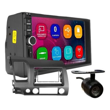 Imagem de Kit central multimidia MP5 7 pol câmera de ré honda civic 2007 A 2011