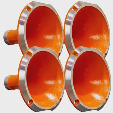 Imagem de Kit 4 Corneta Boca Cone Rosca Alumínio Jarrão Caneca Laranja