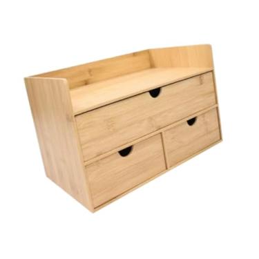 Imagem de Colaxi Acessórios de Mesa 3 Gavetas Caixa de Armazenamento de Mesa para Gabinete de Balcão de Escritório