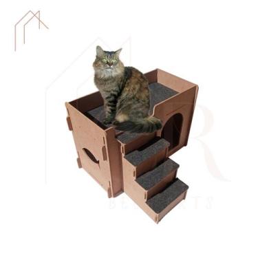Imagem de Casinha Transportadora Gato Pet Funcional Desmontavel - Casa rosa