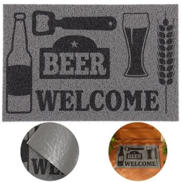 Imagem de Tapete Entrada Vinil Super Print Beer Kapazi 40x60 Antiderrapante Cinz