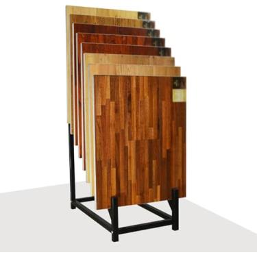 Imagem de LGEOELIAS Rack de exibição de azulejo de cerâmica de metal de 12 camadas, prateleira de exibição de metal preto, suporte de exibição de porcelana de piso, rack de exibição de amostra de cerâmica