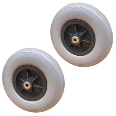 Imagem de 02 Pneu 200x50 Maciço C/roda Cadeira Rodas Manual Motorizada - BUFFALO