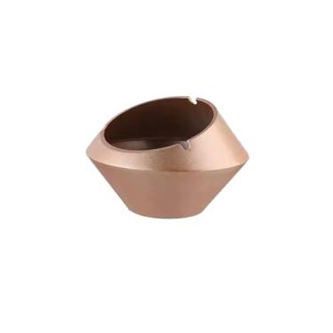 Imagem de Cinzeiro Cinzeiro de liga de metal, resistente e estável, cinzeiro decorativo para fumantes, para salas, salas, varandas, escritórios, etc. Cinzeiro de Mesa(Gold)