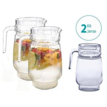 Imagem de Conjunto 2 Jarras De Vidro 1,5L Transparente  Com Tampa - CASALINDA