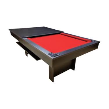 Imagem de Mesa de Sinuca/bilhar com Tampo de Jantar - 2,20x1,20 - Vermelho