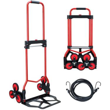 Imagem de JJSMKCH Carrinho De Mão Para Subir Escadas, Escadas Com Alça Telescópica E Rodas Dobrável Resistente Capacidade 145 Kg M