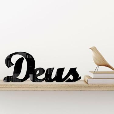 Imagem de Palavra Decorativa Deus Chumbo - Inove Papéis de Parede