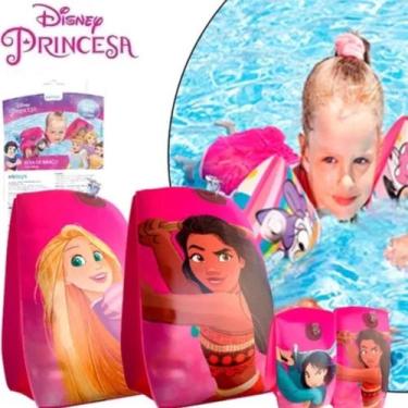 Imagem de Boia de Braço Infantil Menina Princesas Rosa Suporta Até 20kg - ETITOY