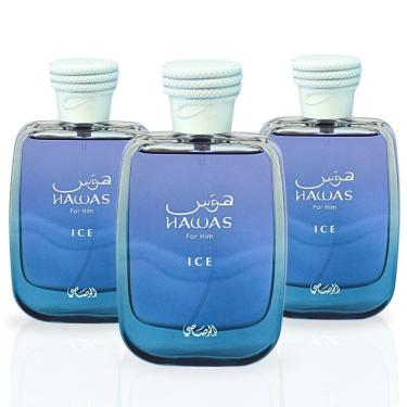 Imagem de Perfume RASASI Hawas Ice EDP 100ml para homens, pacote com 3