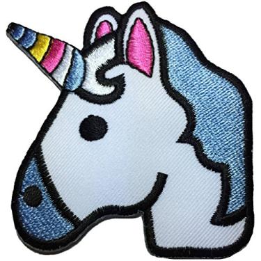 Imagem de Unicórnio fofo tamanho 7 x 7,6 cm motociclista heavy metal terror gótico punk emo rock DIY jaqueta colete camisa chapéu cobertor mochila camiseta patch apliques bordados símbolo crachá pano sinal