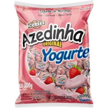 Imagem de Bala Azedinha Original, Mastigável Sabor Iogurte de Morango, 500g