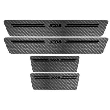 Imagem de Kit Soleira Protetora Porta Premium Black Carbono - 3008 - Jhow Adesiv