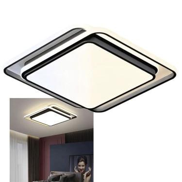 Imagem de Luminaria Paflon Sobrepor Led 3 Tons Controle Remoto Decoraçao Iluminaçao Moderna