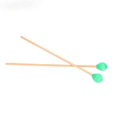 Imagem de Emparelhar o Teclado de lã Marimba Marlets Com Alças de Faia para Jogador Intermediário (). Suave. Com. Vem. 1. Para. Mallet's. Rigidez .. lã. Brincando .. Alças. macio. um. envolto. (Verde)