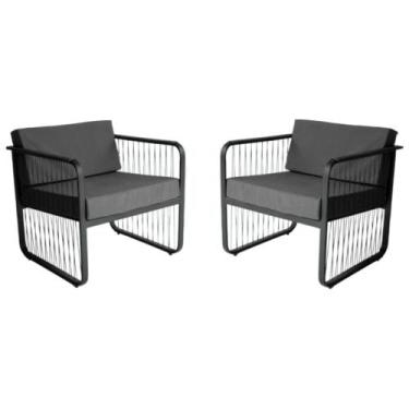 Imagem de Conjunto 2 Poltronas para Área Externa Santiago em Alumínio e Fibra Si
