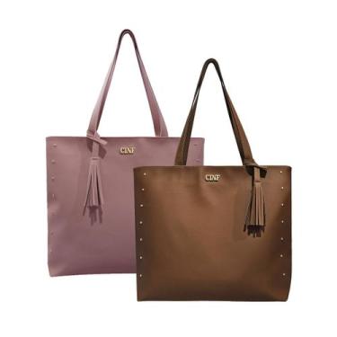 Imagem de Bolsa Sacola Feminina Grande De Ombro Kit 2 Peças - CF Ecommerce, Cara