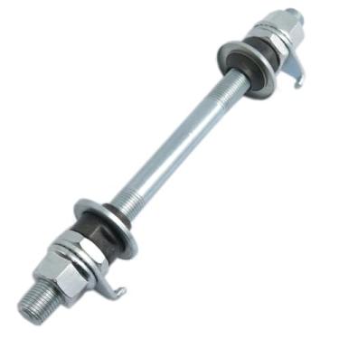 Imagem de Meuey Lyot Eixo de bicicleta 150 mm / 5,9 polegadas Eixo do cubo traseiro de várias velocidades para bicicleta M10 Prata 26tpi Hub Kit de arruela de porca de trava cônica 1 peça (M10 x 150 mm)