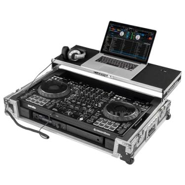 Imagem de Estojo de voo Odyssey DDJ-FLX10 1U com plataforma para laptop estilo Glide e rodas de canto