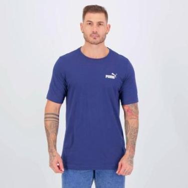 Imagem de Camiseta Masculina Puma Manga Curta Essentials Small Logo - Azul - GG-Masculino