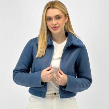 Imagem de Jaqueta Alpelo Aviador Curta em Suede Feminina-Feminino