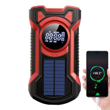 Imagem de Rádio AM FM - Rádio Portátil com Manivela AM FM | Kit de Sobrevivência Multifuncional Recarregável com Lanterna Potente para Segurança Doméstica, Acampamento e Emergências