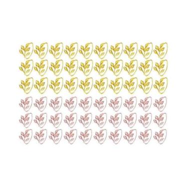 Imagem de Argolas De Guardanapo Vintage Com Folhas Douradas E Prateadas, Elegant