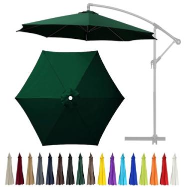 Imagem de GLDDFDG Dossel de substituição para guarda-chuva de pátio de 2,5 m, 6 costelas (apenas dossel), proteção UV de substituição de dossel à prova d'água mesa ao ar livre mercado quintal guarda-chuva