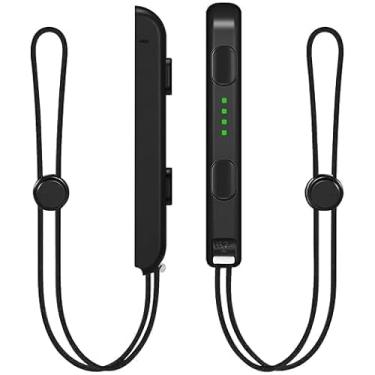 Imagem de Haotianchi Joycon Switch Joycon Wristband Controller ABS Material 2 Pack Lanyard Replacement Parts Accessories with Metal Rail for Joy-Con Controller (Black)