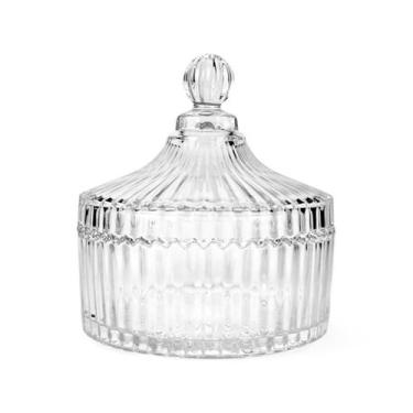 Imagem de Potiche Bohemia Em Vidro Com Tampa Bomboniere Decoração 14cm - KeHome