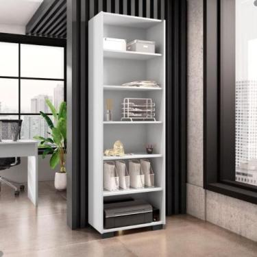 Imagem de Livreiro Multiuso Samara Branco Trama - CASA H