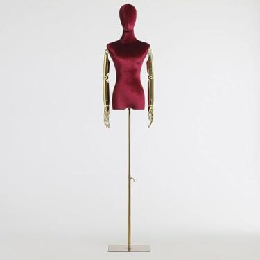 Imagem de Corpo De Manequim Torso, Manequim Ajustável, Manequim Realístico, Manequim Feminino, Altura Ajustável, W/base De Metal Manequim, Dark Red Velvet, A