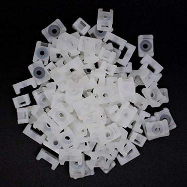 Imagem de (Pacote com 100) Preto, 22 mm, suporte de cabo com base tipo sela, suporte de parafuso, conjunto de arame, suporte de base, cabo de largura, tamanho grande, 1,9 cm, 4.5mm White (100 of Pack), 4.5mm White (100 of Pack)
