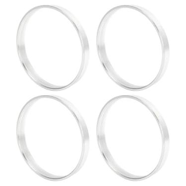 Imagem de INFINAUTO Anéis centralizados no cubo da roda do carro OD 79,6 mm para ID 76,1 mm eixo central de rodas amortecedores Hubrings liga de alumínio tom prata durável