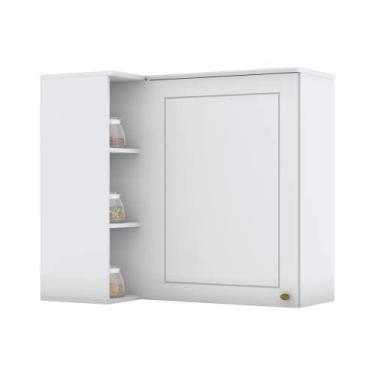 Imagem de Armário Aéreo Canto Reto 1 Porta Emily Henn, Branco Fosco