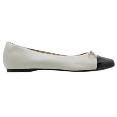Imagem de Sapatilha Bico Quadrado Arezzo A0420200010079 Offwhite-Feminino