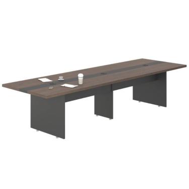 Imagem de Mesa Sala De Reunião Escritório 8 Lugares Freijó Preto