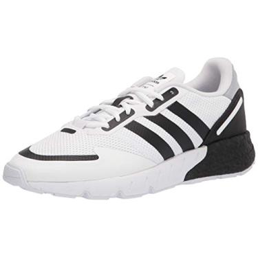 Imagem de adidas Originals Tênis masculino Zx 1k Boost, Branco/Preto/Prata Halo, 4