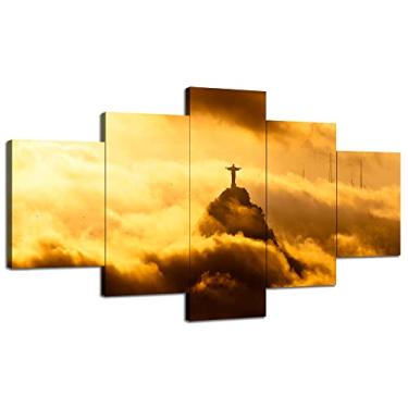 Imagem de Estátua de Jesus do Brasil, arte de parede, pintura do Rio de Janeiro, Brasil, decoração de parede, imagem do Cristo Redentor, pôster emoldurado, escritório, casa, sala de estar, quarto, decoração