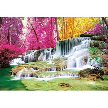 Imagem de Leyiyi Cenário de vinil de cachoeira de 3,7 x 2,4 m, rio, lago, montanha, majestoso, bela natureza, paisagem, floresta, fotografia, árvores, fotos de bebê, família, retrato, cabine fotográfica