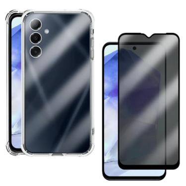 Imagem de Capa Case Capinha Anti Shock para Samsung Galaxy A55 e Película 3D Vidro Privacidade Anti Espião