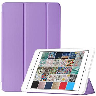 Imagem de DuraSafe Cases Para iPad Air 3 2019 10,5 polegadas [Air 3ª geração] A2152 A2123 A2153 A2154 Smart Três Dobras Leve Silicone Transparente Capa Frontal e Traseira - Lavanda