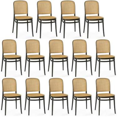 Imagem de Kit 14 Cadeiras de Jantar Roma para Sala e Cozinha - Preto