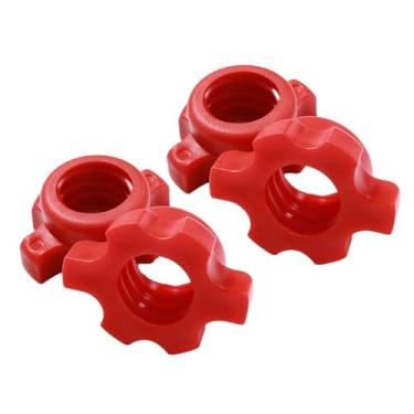 Imagem de TOPFROP 4 peças de halteres antiderrapantes porca hexagonal Spinlock coleiras halteres haste porca treinamento esportes acessórios duradouros