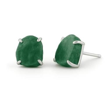 Imagem de Brinco Tarraxa Jaspe Verde - Cristal Natural, Prata 925