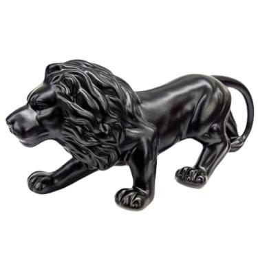 Imagem de Decoração de Mesa Estatua Enfeite Leão de Resina com brilho ou sem(Preto)