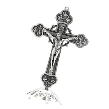 Imagem de MERIGLARE Decoração de Mesa com Crucifixo em Pé 12 Apóstolos Ornamentos de Estátua, Lata, Tamanho real